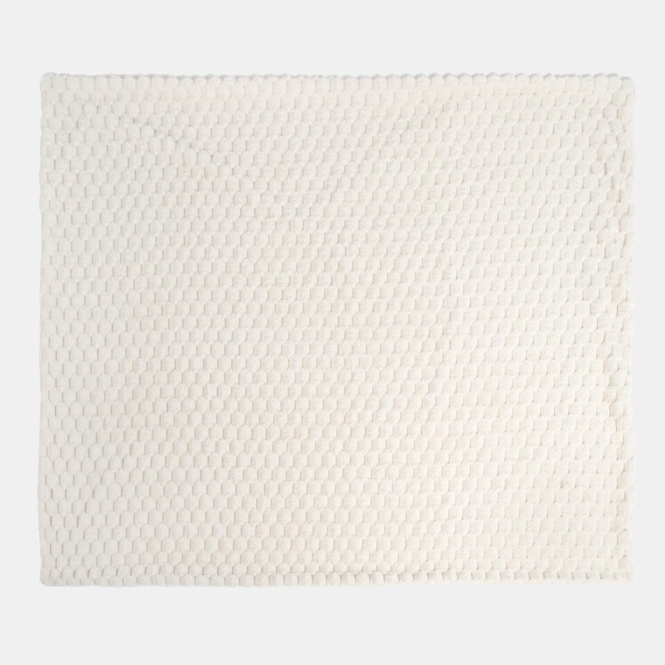 image 1 of OHS Soft Waffle Fleece Faux Fur Thick Blanket Throw