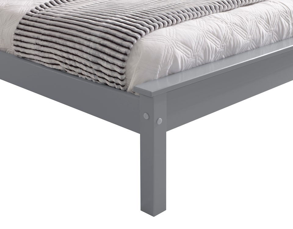 image 1 of 4ft6 Double Pure grey,wood,wooden low foot end board,solid panel bed frame.Shaker style