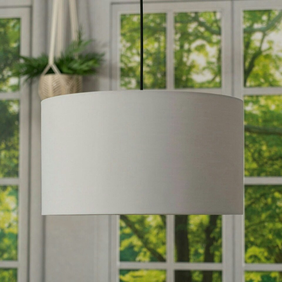 image 1 of ValueLights Reni Large Grey Fabric Pendant Shade