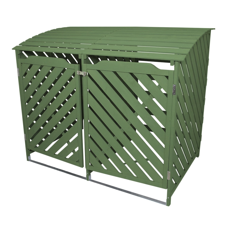 image 1 of Sage Green Double Wheelie Bin Storage