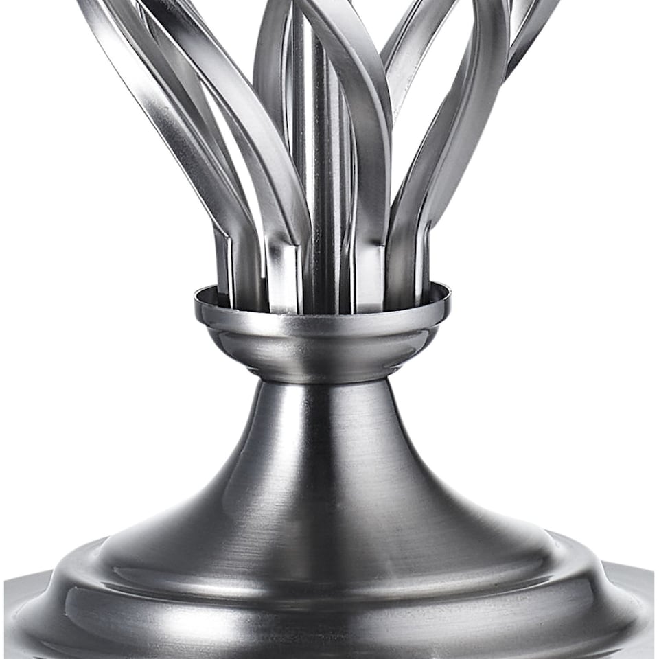 image 1 of Traditional Brushed Satin Nickel Table Lamp Base with Twist Metal Stem Design | Silver | Satin Nickel | 1