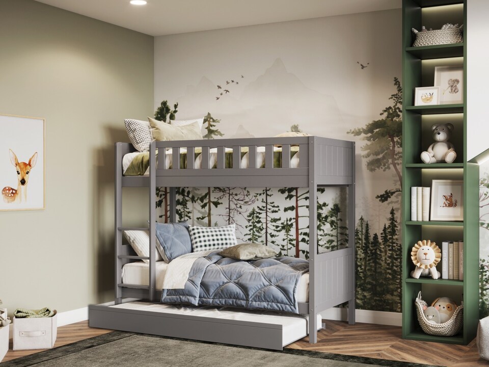 image 1 of Flair Bea Shorty Wooden Bunk Bed Grey