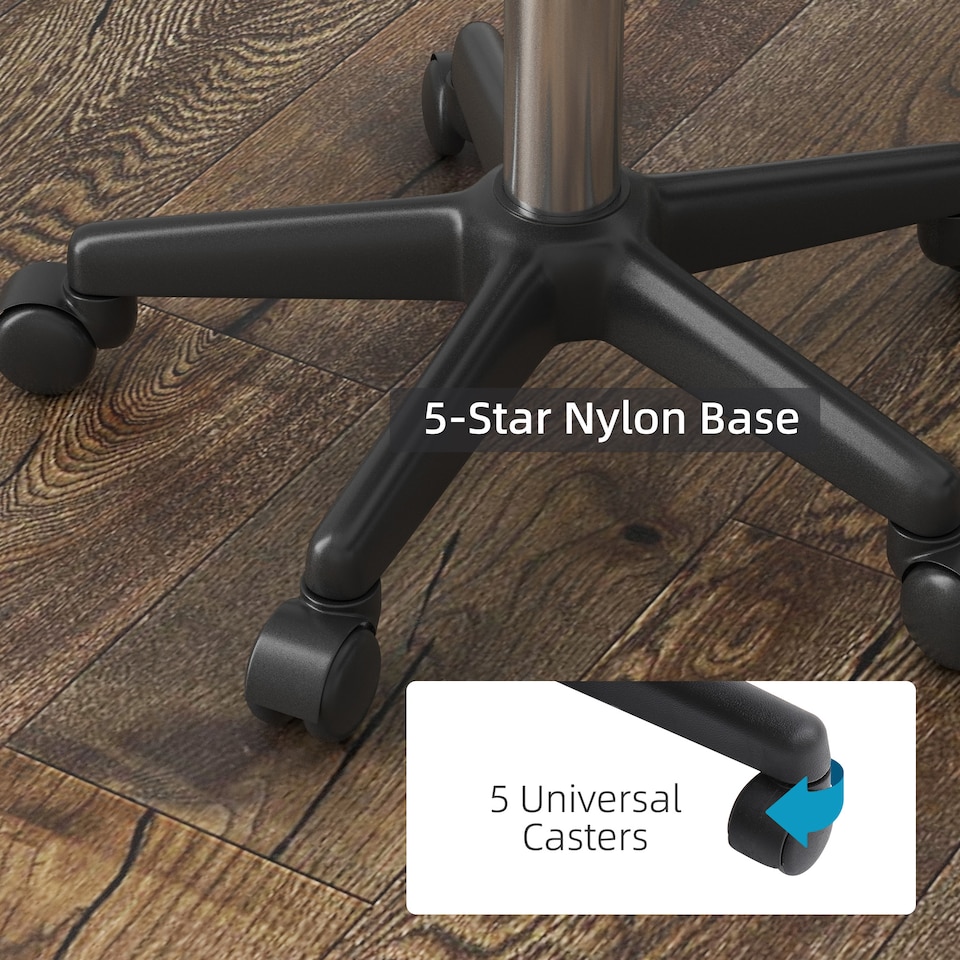 image 1 of HOMCOM Beautician's Swivel Salon Chair with Padded Seat Back 5 Wheels Adjustable Height Salon Hairdressers Tattoo Spa Rolling Cushion Professional 48cm White