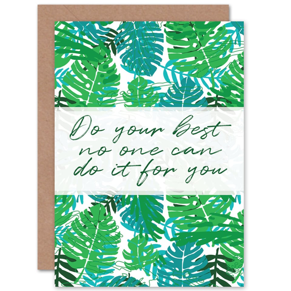 image 1 of Motivational Do Your Best Jungle Green Typography Greetings Card