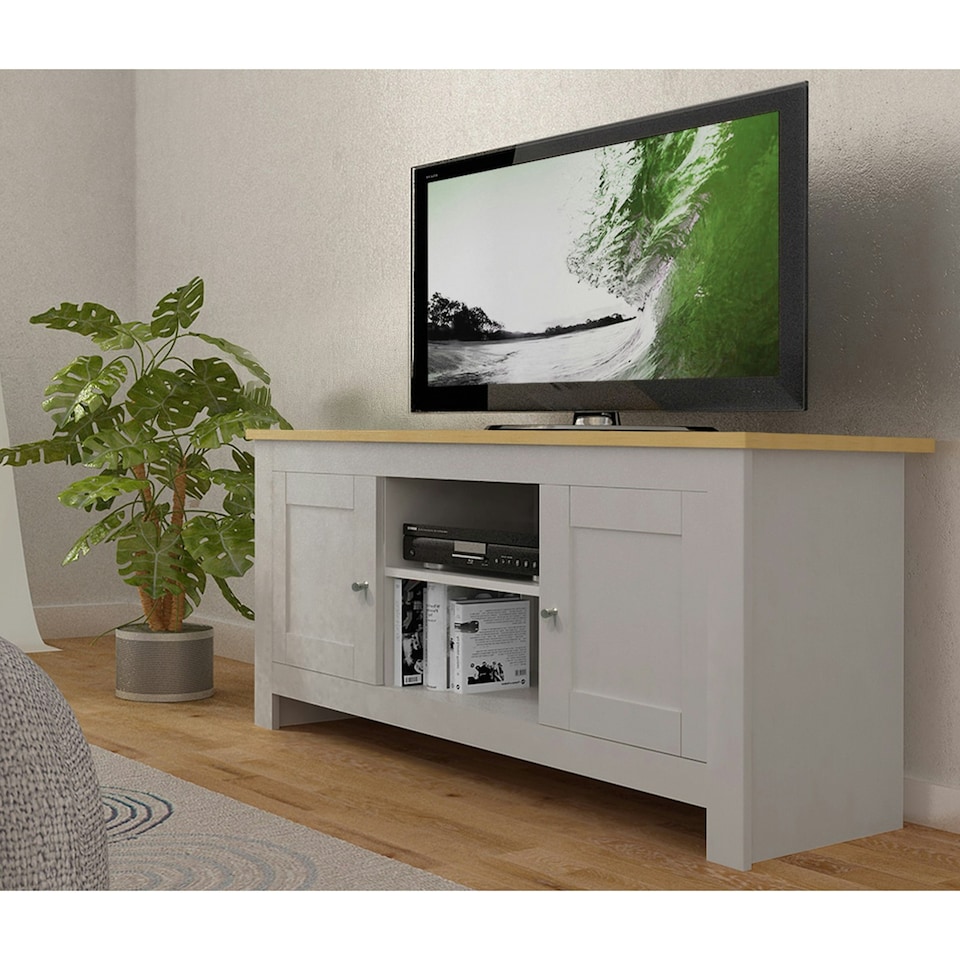 image 1 of LOFT24 Emerald 1 Door TV Stand GreyOak Brown | Nature