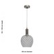 image 6 of Set of 2 Baine - Clear Textured Glass Satin Nickel Deco Pendants
