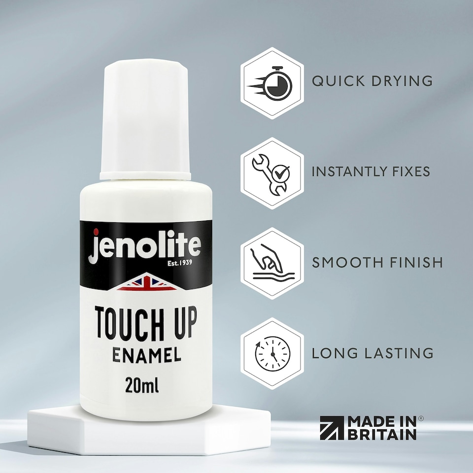 image 1 of Jenolite Enamel Touch Up Paint - White - 20ml