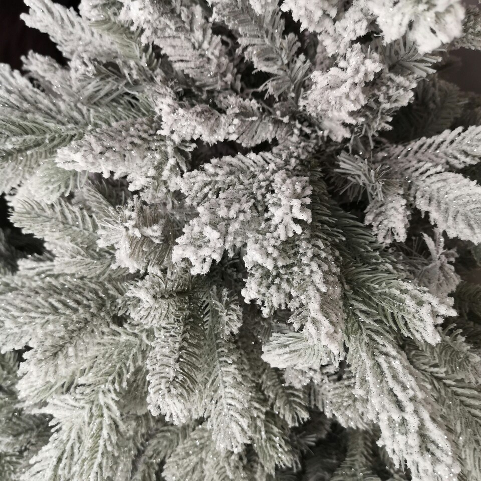 image 1 of 150cm 5ft Grey Frosted Grandis Fir PE / PVC Mix Hinged Festive Christmas Tree 1038 tips