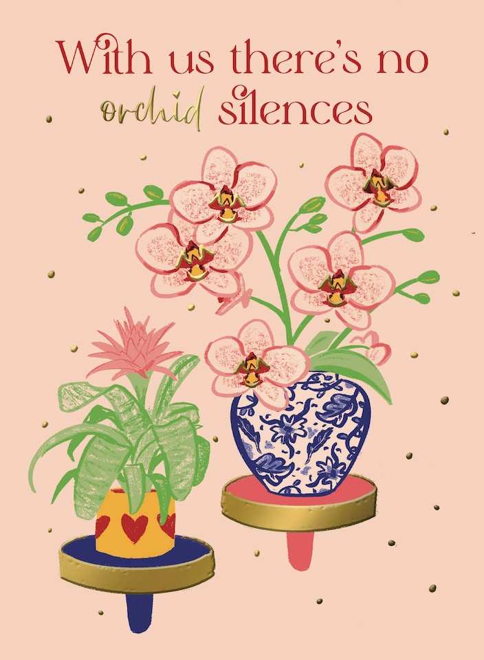 image 1 of No Orchid Silences - Funny Floral Valentine's Day Card