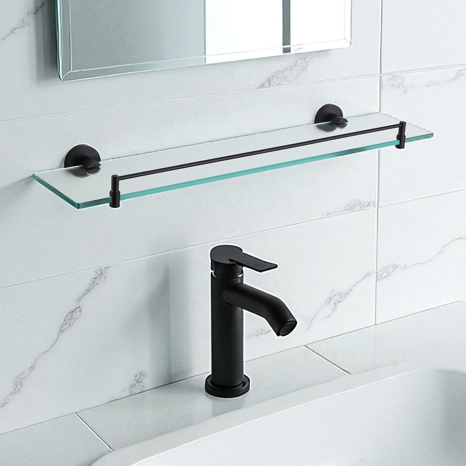 image 1 of Showerdrape Modernity Black Wall Mounted Vanity Shelf | Black | 1