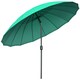 image 1 of Outsunny 2.5m Round Curved Adjustable Parasol Sun Umbrella Metal Pole Green