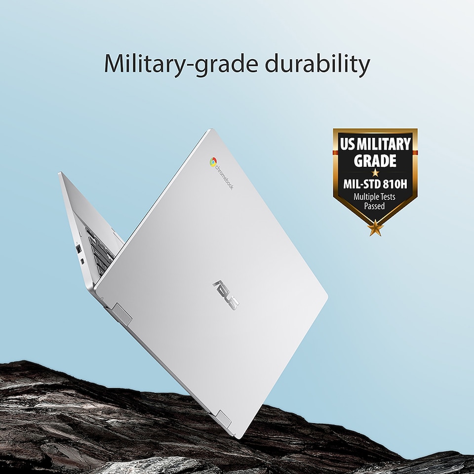 image 1 of ASUS Chromebook CX1 CX1400CKA-NK0408 Intel Pentium Silver N6000 4GB RAM 128GB eMMC 14 Inch Full HD ChromeOS Laptop - Silver - CX1400CKA-NK0408