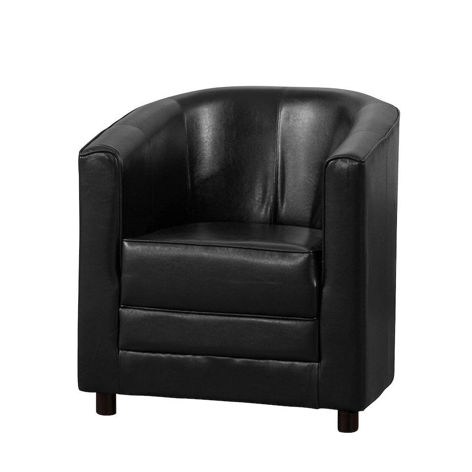 image 1 of Aspen Faux Leather Tub Chair - Black