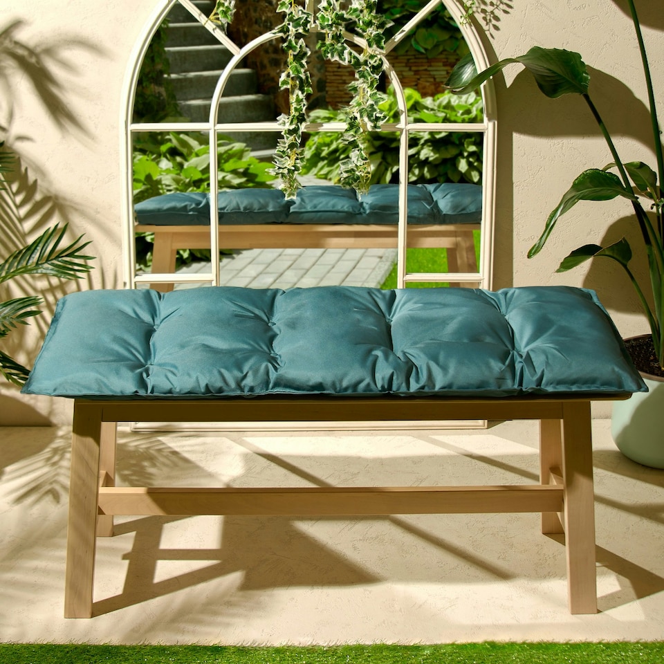 image 1 of OHS Outdoor 2 Seater Bench Cushion Garden Furniture Seat, 40x110cm - Green