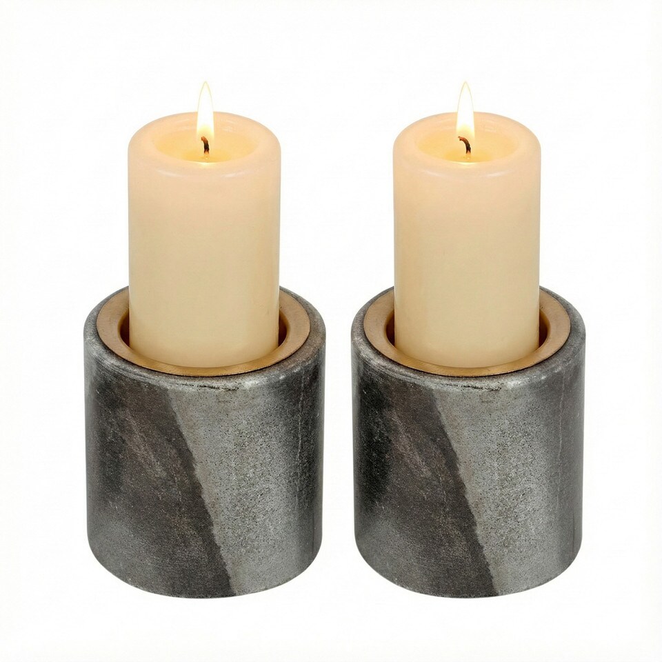 image 1 of Natural Marble Stone Votive Tea Light Candle Holder Home Decor Centrepiece Gift | Multi | 1 Holder 7cm