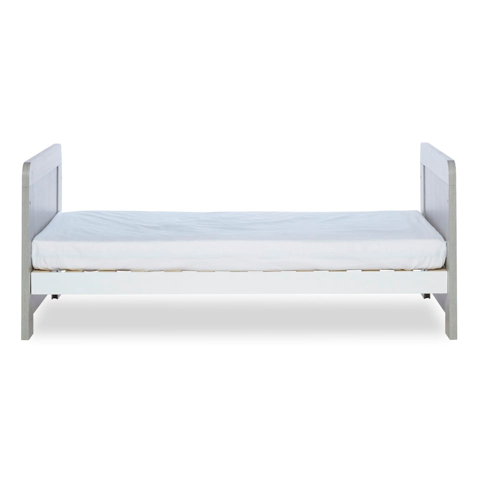 image 1 of Pembrey Cot Bed - Convertible Baby Bed, Adjustable Mattress Base, Suitable from Birth to 4 Years (Ash Grey & White)