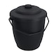 image 2 of Coal Bucket & Lid Black Plastic Ash Tidy Bin Coal Carrier Fire Log Burner Kindling