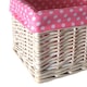 image 2 of Extra Large Pink Spotty Lined Storage Basket | Pink | Pink