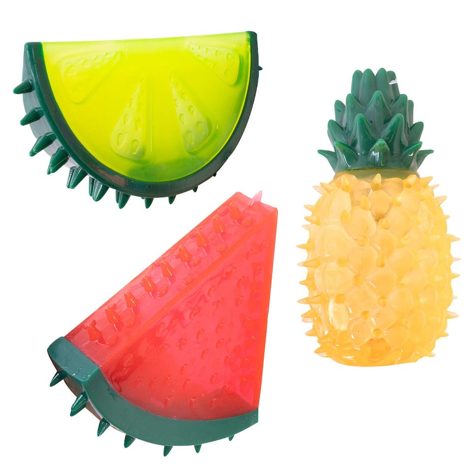 image 1 of Pineapple Summer Cooling Pet Toy - Dog Puppy Teething Chew Outdoor Play Freezable Durable Rubber  Hydrating Teether Frozen