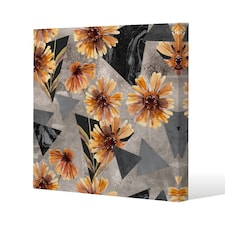 Geometric floral shapes (Canvas Print) 127 x 127 x 4cm
