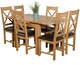 image 1 of Richmond 90-150cm Oak Extending Dining Table and 6 Berkeley Leather Chairs | Brown | Brown