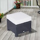 image 8 of Outsunny Rattan Footstool Wicker Ottoman w/ Padded Seat for Backyard Garden