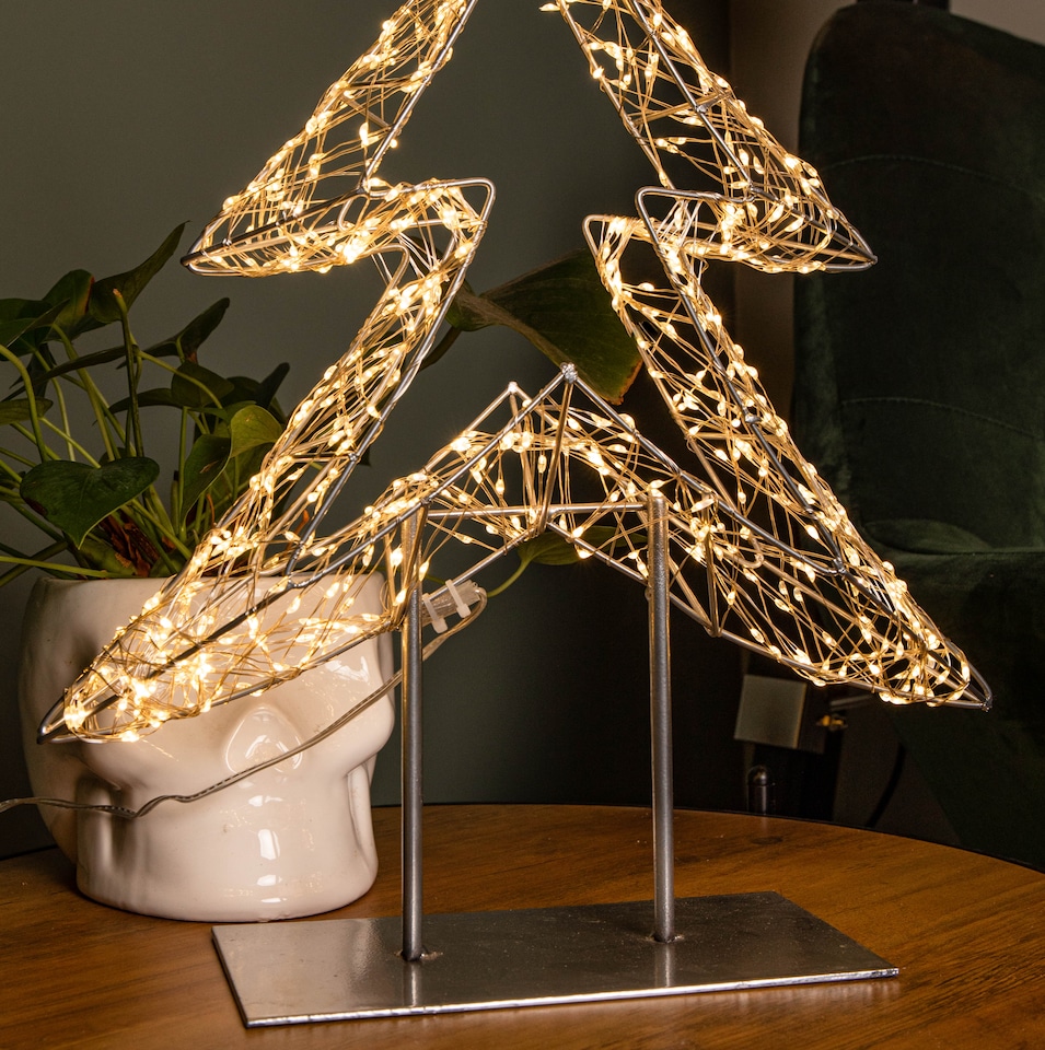 image 1 of 47cm Light up Dewdrop Christmas Tree on Metal Stand with 720 Warm White LEDs
