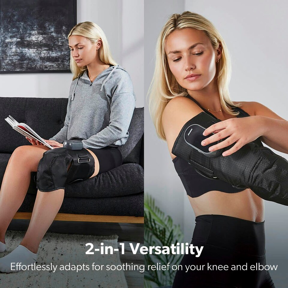 image 1 of GEEPAS 2-in-1 Knee and Calf Leg Massager with Heat