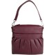 image 1 of Soft Leather Ruched Detail Detachable Strap Cross Body Shoulder Bag Red | Merlot