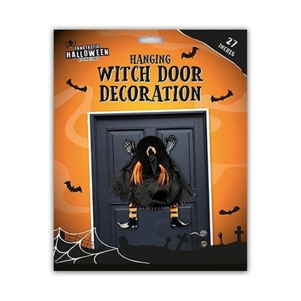 Orange Witch Halloween Hanging Door Decoration 68cm