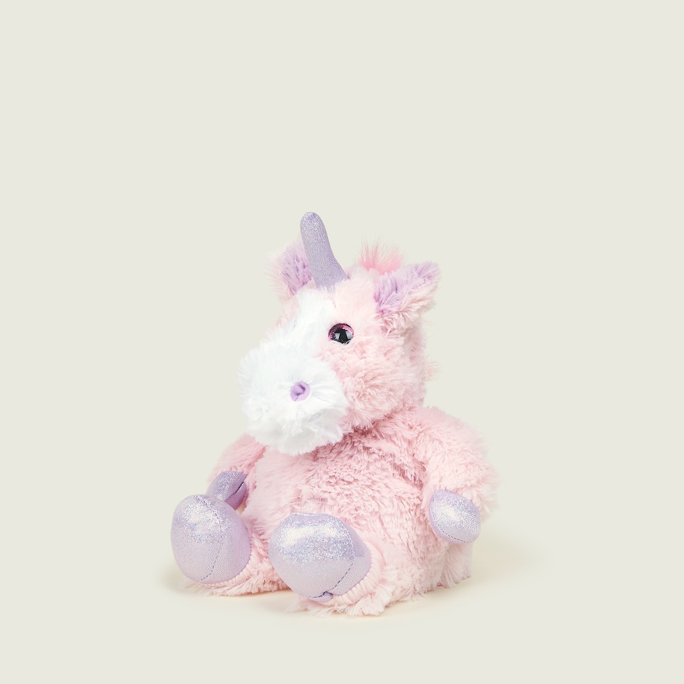 image 1 of Warmies Junior Plush Sparkly Pink Unicorn MEDIUM