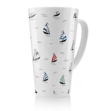 Red & Blue Sailboats Latte Mug