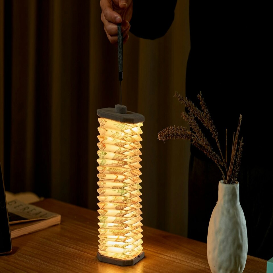 image 1 of Gingko Smart Accordion LED Desk Lamp N/A | Velvet Grey Landmar