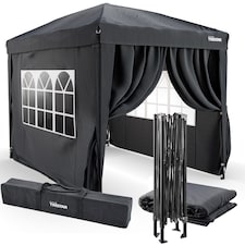 Tristar 2x3m Easy Up Party Tent - PT-7806 - With Side Walls - Waterproof - Foldable Gazebo - Includes Carry Bag - Anthracite
