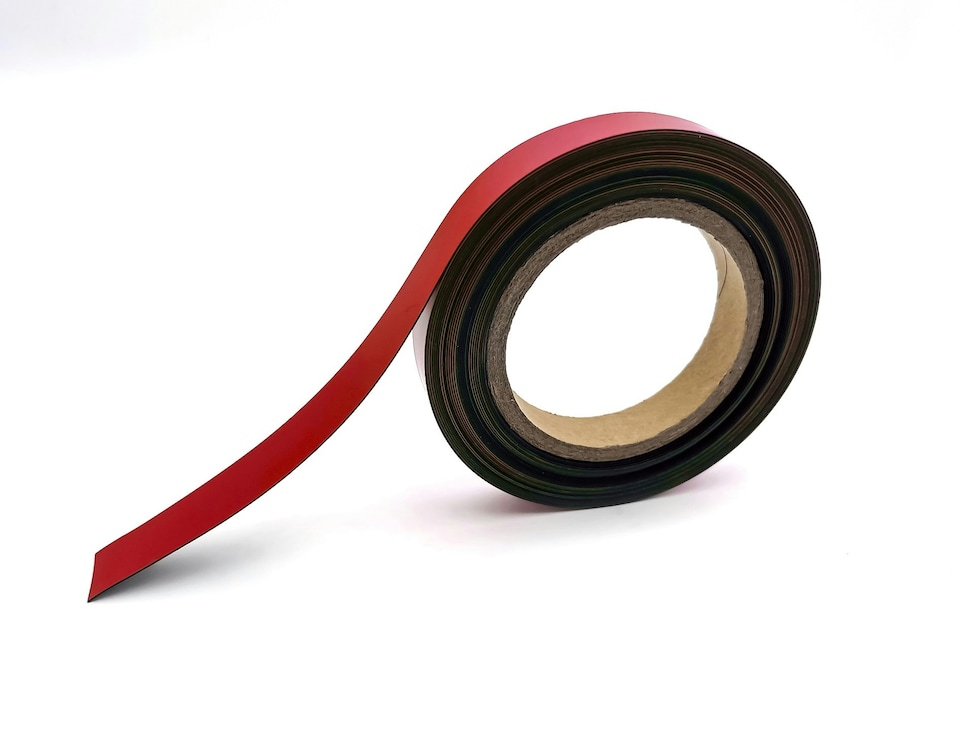 image 1 of 10m Red Magnetic Strip Roll with Dry Wipe Clean Finish