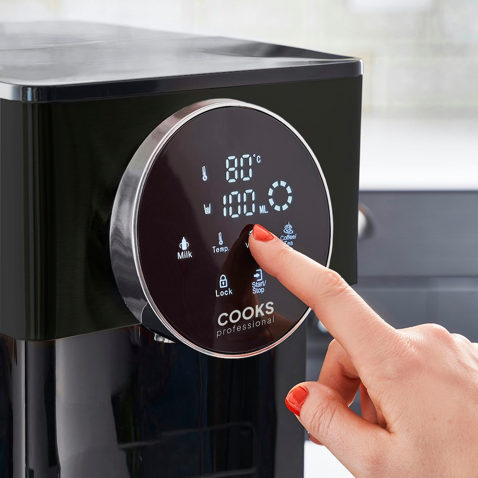 image 1 of Cooks Professional Digital Hot Water Dispenser 2600W with 4L Tank | Energy Saving Fast Boil Kettle | Black & Silver