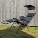image 1 of Multi Position Garden Gravity Relaxer Chair Sun Lounger with Sun Canopy in Black | Black | Black