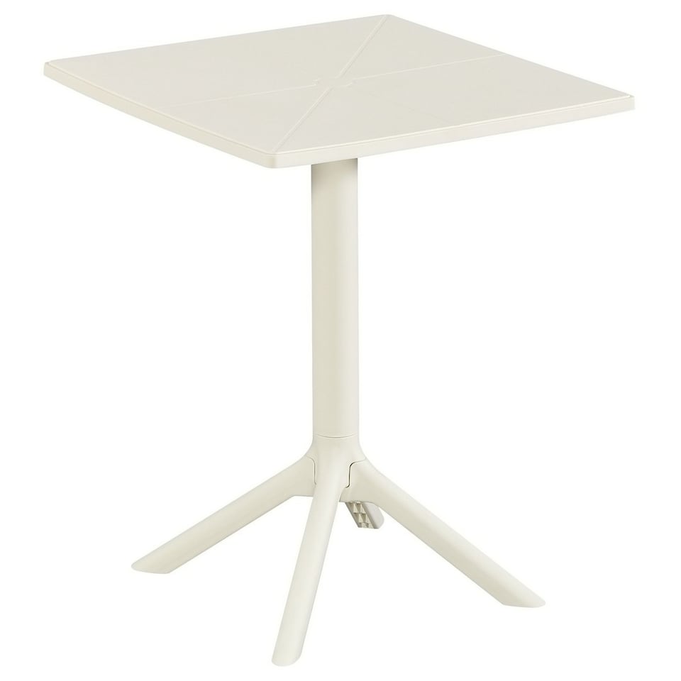 image 1 of Square Bistro Garden Table - Plastic - L60 X W60 X H75 cm - White - Flat Packed