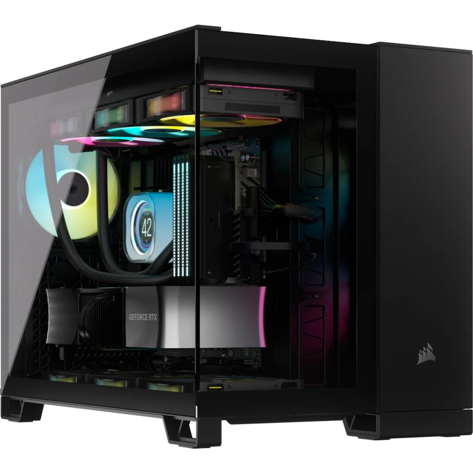 image 1 of Corsair 2500X RGB Tempered Glass Mid Tower Gaming PC Case - Black - CC-9011267-WW