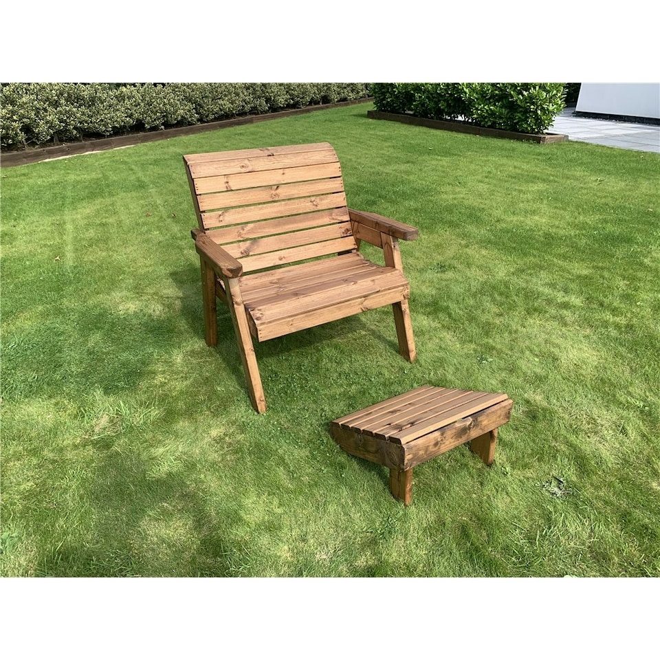 image 1 of Traditional "Big Daddy" Grand Chair With Footstool