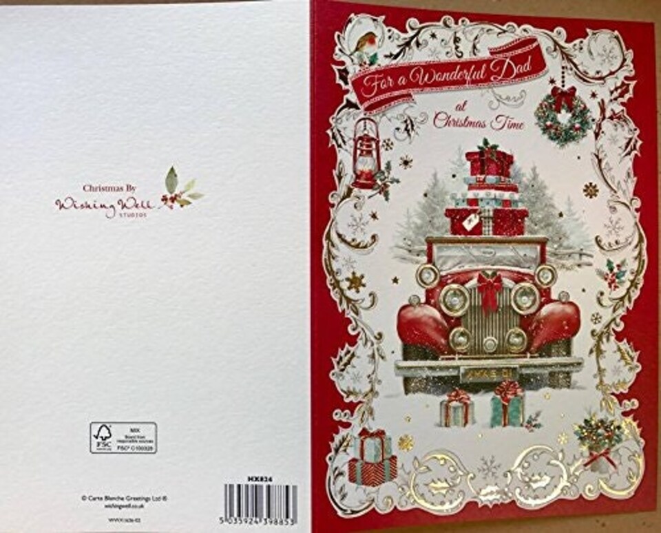 image 1 of Nice Verse Gold Foil Quality New Xmas Greeting Card - SPECIAL DAD AT CHRISTMAS