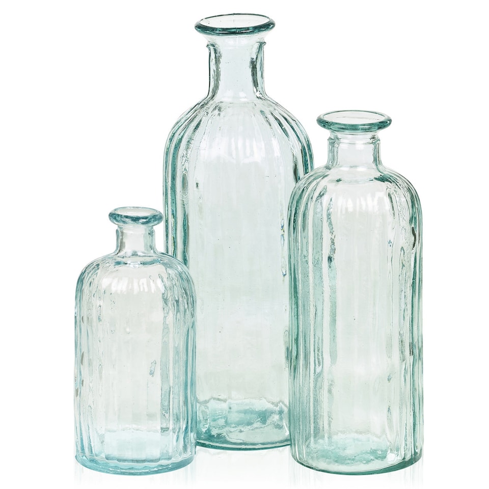 image 1 of 2.5L Large Natural Recycled Glass Vase