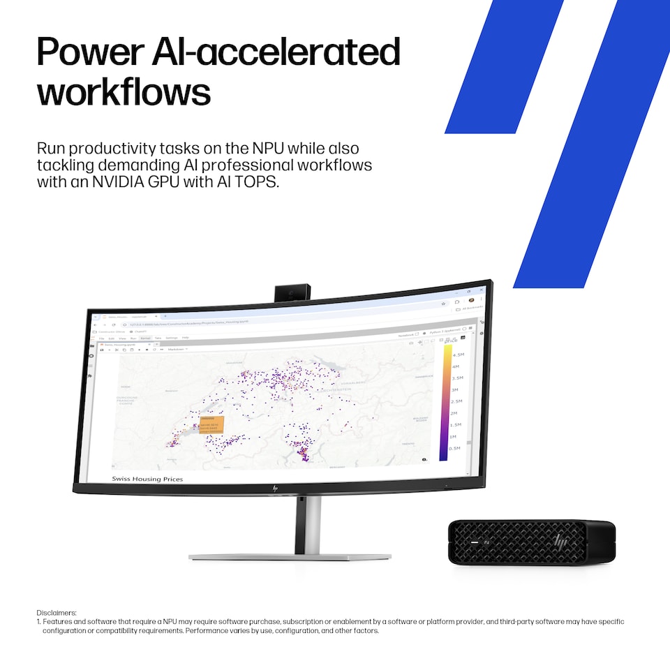 image 1 of HP Z2 Mini G1i Intel Core Ultra 7 265 32GB RAM 1TB SSD RTX A1000 Windows 11 Pro Mini PC