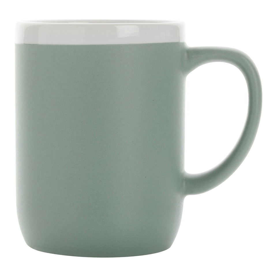 image 1 of XD Collection Contrast Rim Ceramic 300ml Mug - Green/White - One Size