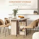 image 4 of HOMCOM Mobile Drop Leaf Dining Table, Folding Desk with 2 Wheels, Natural