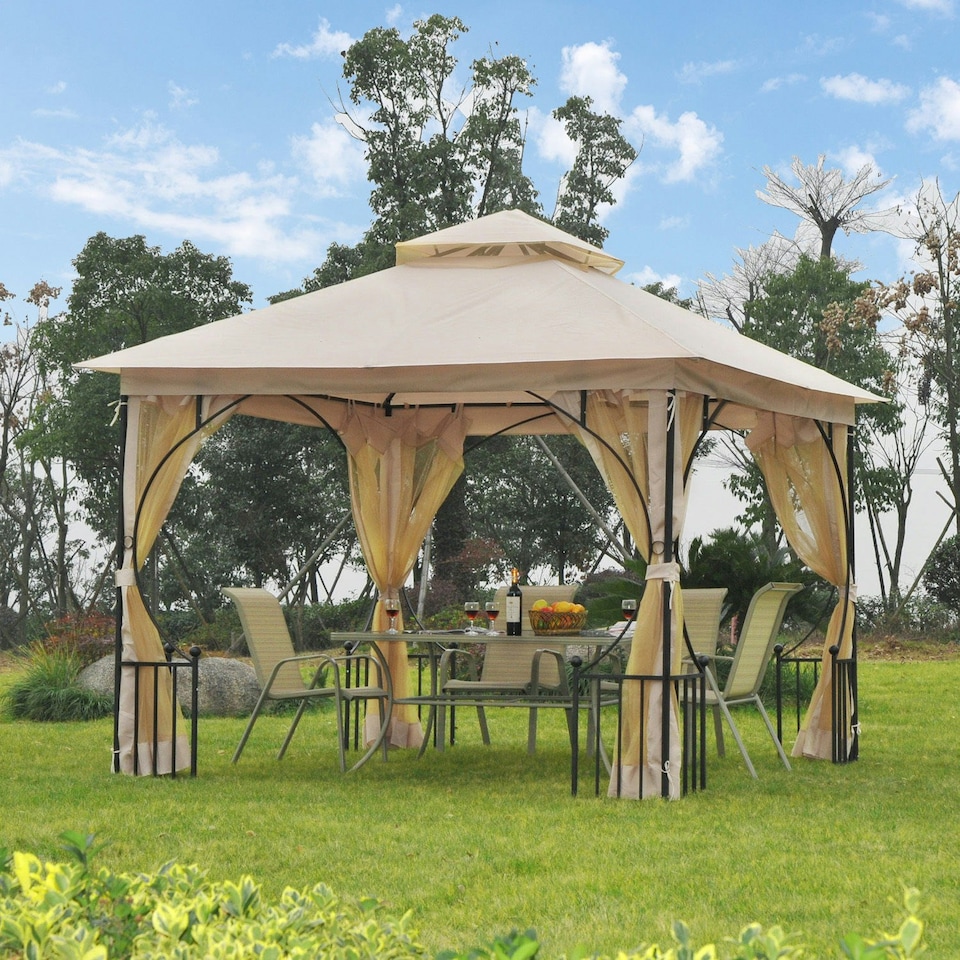 image 1 of Outsunny Gazebo Party Tent Canopy Sun Shade for Patio Garden 3x3(m)