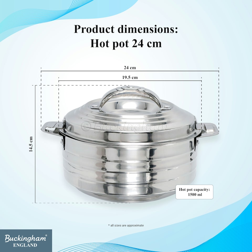 image 1 of Buckingham Double Wall Stainless Steel Hot Pot Dish 1500 ml