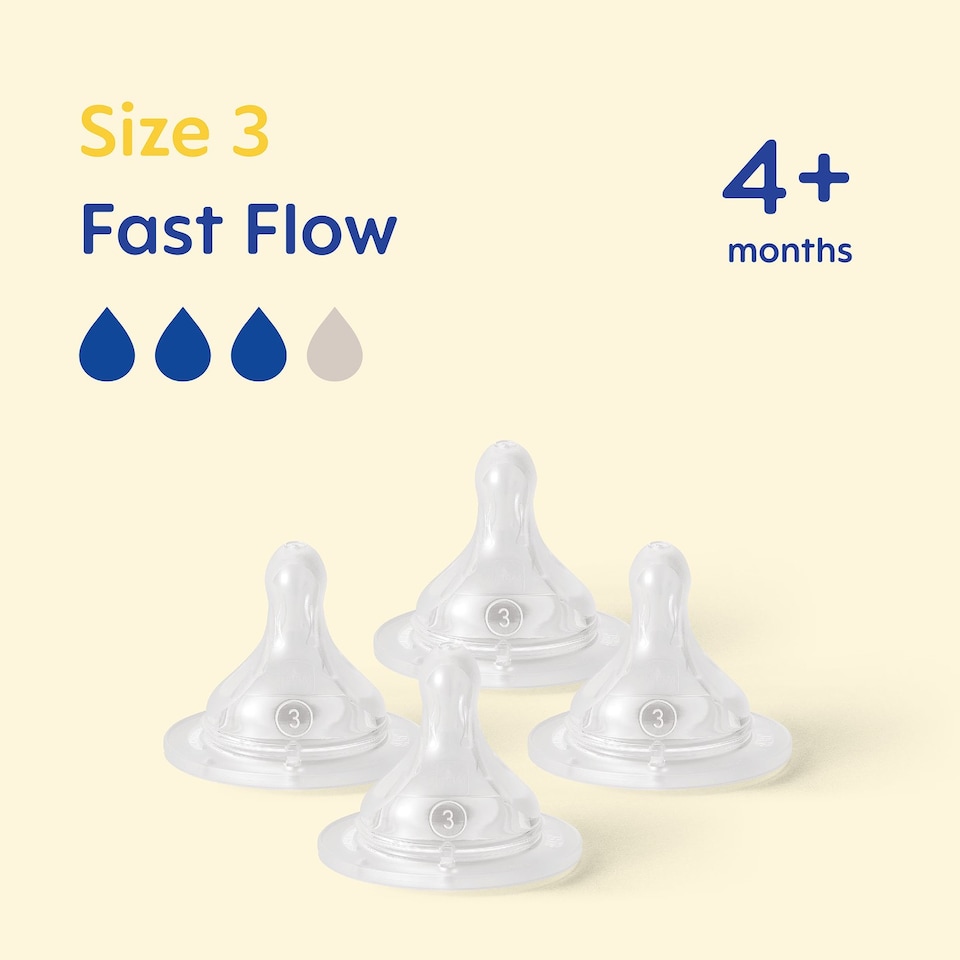 image 1 of MAM Size 3 Bottle Teats with SkinSoft Silicone Suitable for 4 Plus Months Pack of 4 | Multi