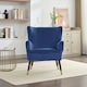 image 3 of Madison Velvet Fabric Accent Chair - Dark Blue