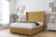 image 2 of Sloomy Luthor Mustard Plush Divan Bed With Mattress 2 Drawers Footend With 54" Wingback Headboard & 12" Matching Footboard 5' King | Gold | Mustard | King | 1